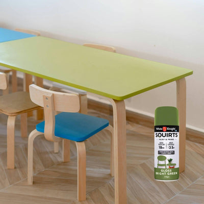 White Knight Squirts Spray Paint - 310g - Bright Green - Solvent Based - Quick Drying