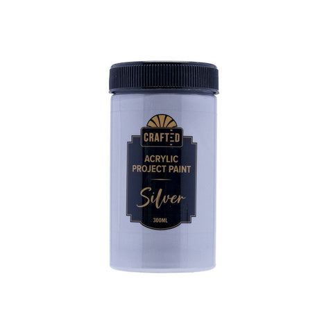 Crafted 300ml Silver Project Paint - Versatile for Wood, Paper, Ceramic - Auzzistore