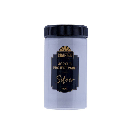 Crafted 300ml Silver Project Paint - Versatile for Wood, Paper, Ceramic