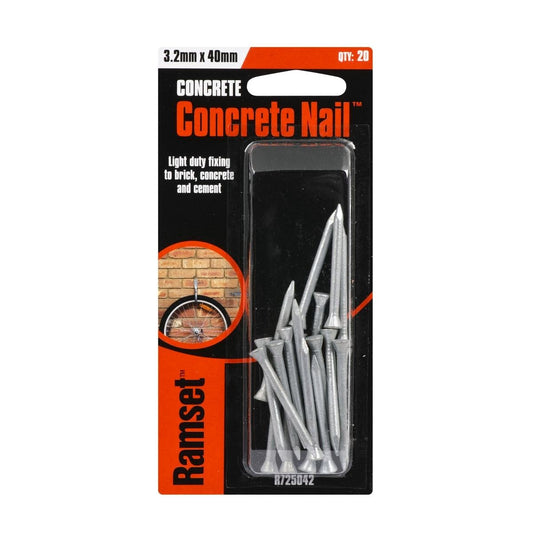 Ramset Concrete Nail 3.2mm x 40mm Zinc Steel 20 Pack Durable - Auzzistore
