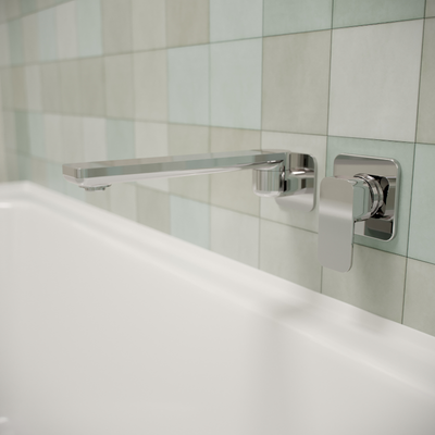 Mondella Chrome Overture Shower Wall Mixer - 75mm x 140mm x 195mm - Lead Free