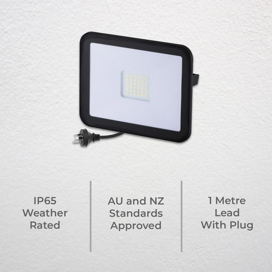 Deta 36W LED Slim Profile Security Flood Light - 3400 Lumens - Black – view 2
