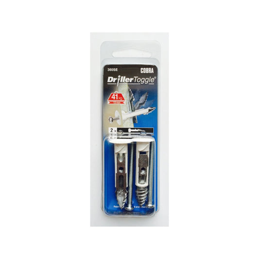 Cobra Anchor Drillertoggle Screws - 4 x 50mm - Pack of 2 - Steel - Secure Fastening - Auzzistore
