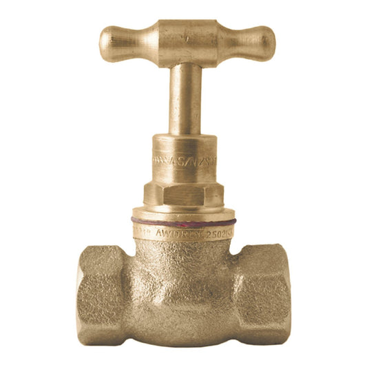 Kinetic 15mm Brass Female T Head Stop Cock - Water Flow Control - Durable - Auzzistore