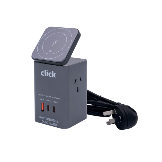 Click Power Station - PD67W USB Charger & 15W Wireless Charger - 63mm x 104mm - Efficient Multi-Device Charging