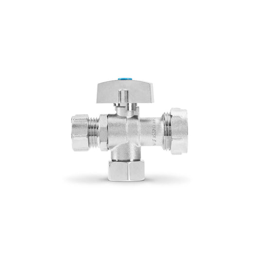 Brasshards Loose Nut 2 Way Under Sink Valve 20mm x 15mm Chrome Lead Free - Easy Install – view 2 - Auzzistore
