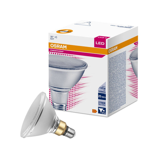 Osram 12W LED PAR38 Light Globe - 1035lm - Warm White - IP65 Rated