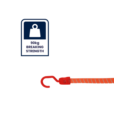 GRUNT Reflecta Flat Bungee Strap - 80cm - Rubber - Reflective