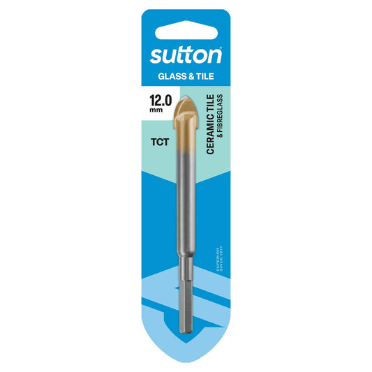 Sutton Tools 12mm Glass and Tile Drill Bit - Carbide - Anti-Slip Hex Shank - Auzzistore