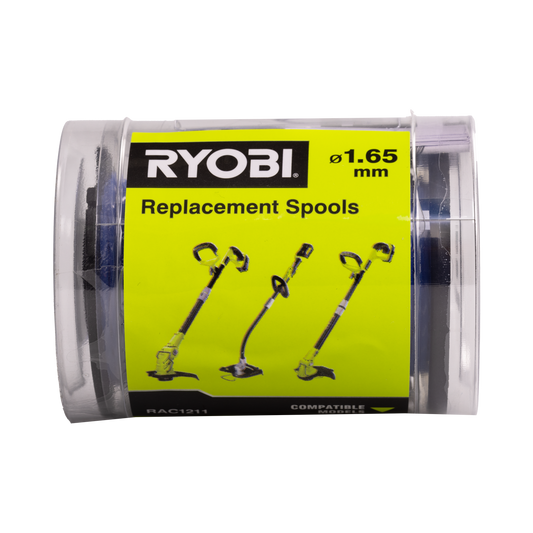 Ryobi Line Trimmer Spool and Line 3 Pack 1.65mm Plastic Efficient