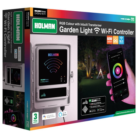 Holman RGB Wi-Fi Garden Light Controller - 60W - Plastic - DIY Installation