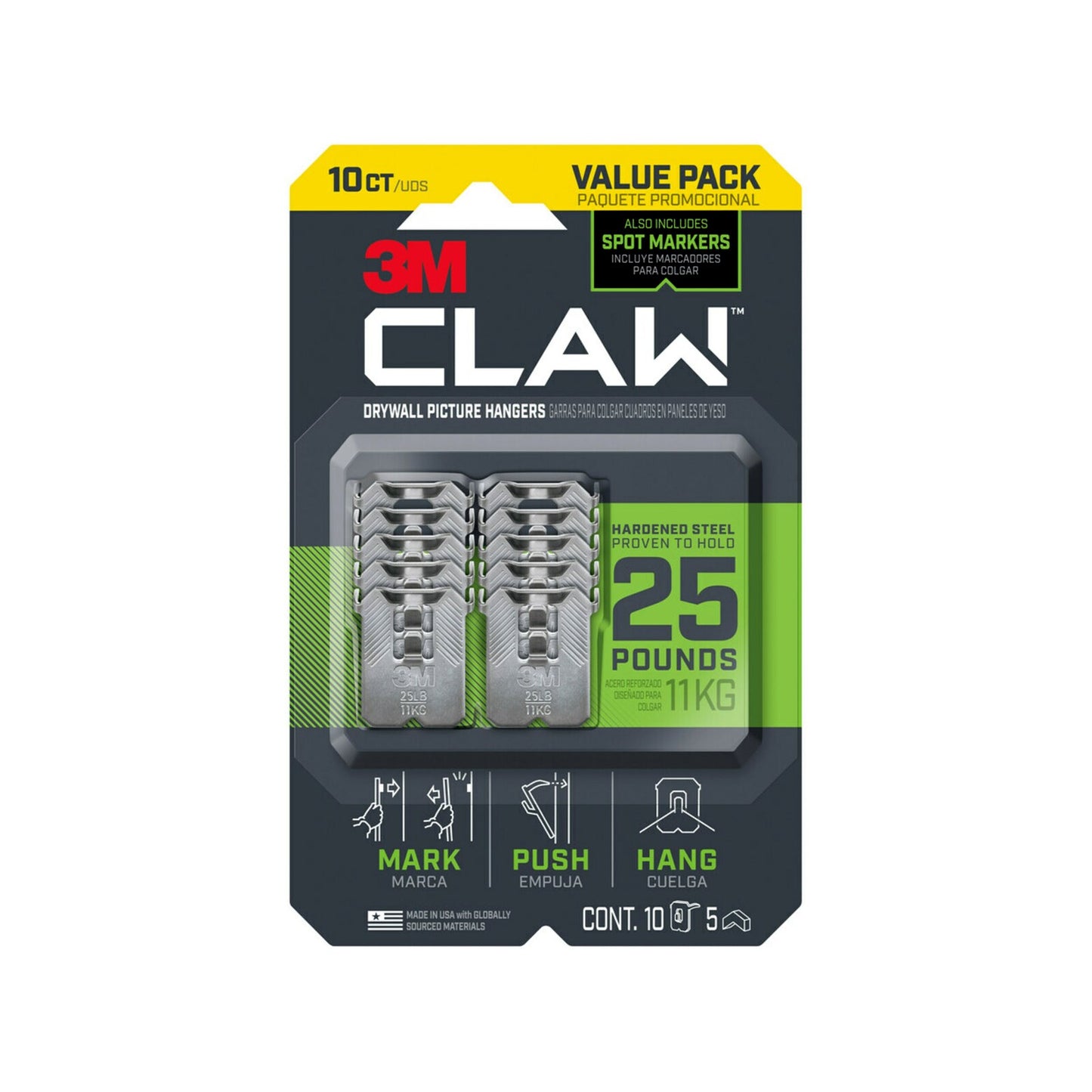 3M CLAW Drywall Picture Hangers - 10 Pack