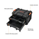 Tactix 2 Drawer Modular Tool Chest - 528mm x 288mm x 349mm - Black - Portable Storage