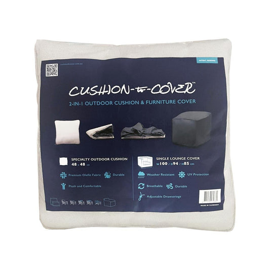 Cushion to Cover 48 x 48cm Oatmeal Outdoor Cushion - 2 in 1 Design