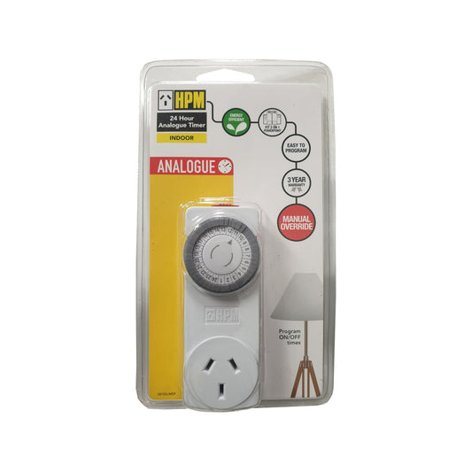 HPM Slimline 24hr Analogue Timer - 10A Plastic - Energy Efficient – view 2 - Auzzistore