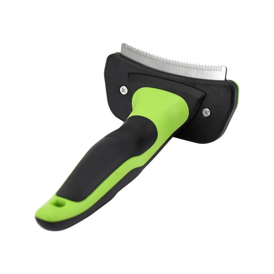 Flamingo Green Self Cleaning Deshedding Tool - 95mm x 160mm - Retractable Blades – view 2