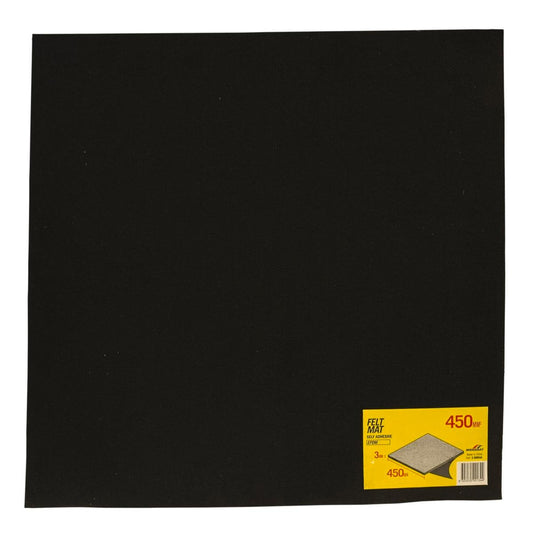 Moroday Felt Mat 450x450x3mm Self Adhesive Black Easy Installation - Auzzistore
