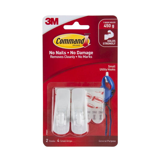 Command Small Hooks - 2 Pack - Plastic - Damage-Free Hanging