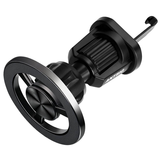 Antsig Magnetic Car Phone Holder Vent Mount - 4 Plates - 37mm x 37mm x 45mm - Black - High Strength Magnets
