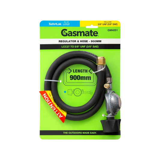 Gasmate Regulator Hose 900mm LCC27 to 5/8" UNF - Durable Gas Connection - Auzzistore