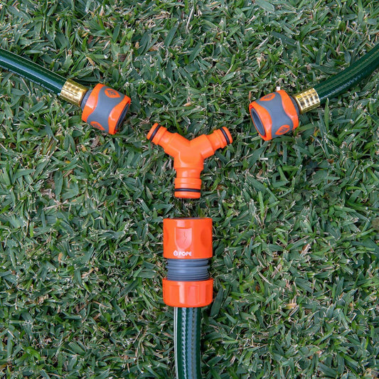 Pope Hose Coupler 18mm to 2 x 12mm - Orange - Lightweight - Leak Resistant – view 2 - Auzzistore