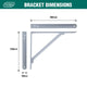 Carinya Light Stayed Bracket 300x250mm Powder Coated Steel Durable