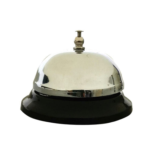 Ikonic Call Bell - 135mm x 90mm - Nickel Plated - Reception Use - Auzzistore