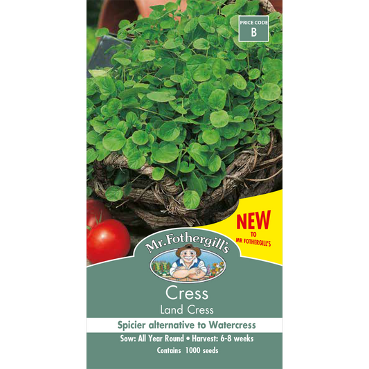 Mr Fothergill Land Cress Seeds - 70mm - Fast Growing - Peppery Flavor - Auzzistore