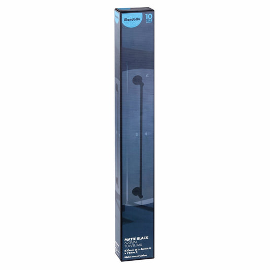 Mondella 620mm Matte Black Resonance Towel Rail - Metal - 1 Pack – view 2