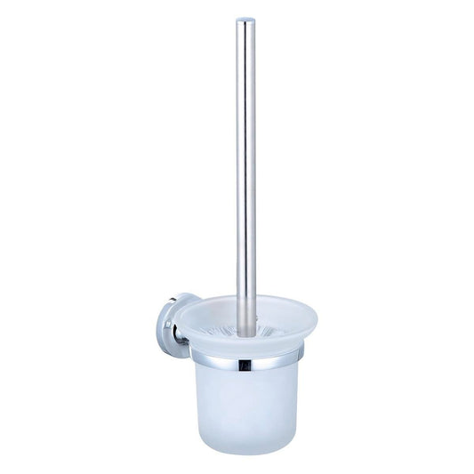 Mondella Prelude Chrome Toilet Brush Holder - 93mm x 365mm x 127mm - Metal - Auzzistore