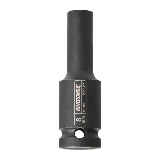 Kincrome 8mm Deep Impact Socket - 1/2 Drive - Chrome Molybdenum Steel - Black - Auzzistore