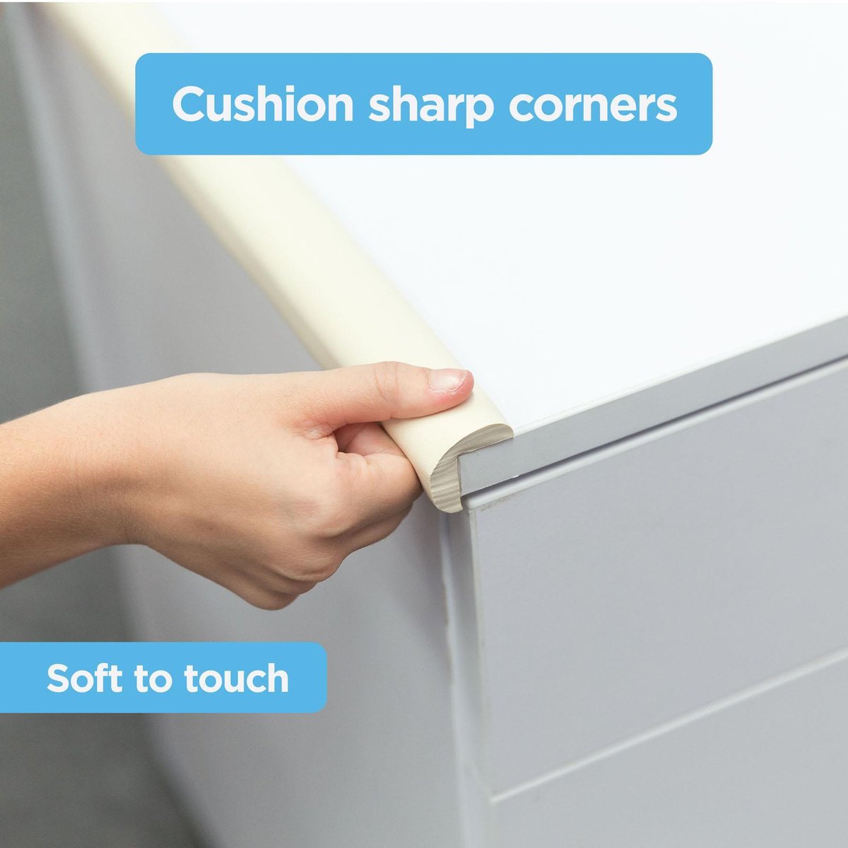 Perma Child Safety 5M Foam Edge Protector Roll - Cream - Softens Edges