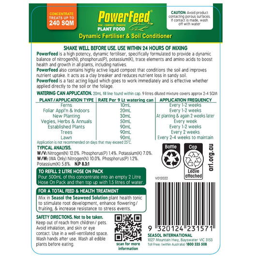PowerFeed Fertiliser Concentrate 1.2L Liquid Soil Conditioner – view 2 - Auzzistore
