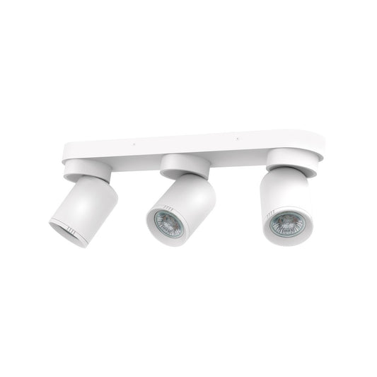 Click 3 Head Adjustable GU10 Spotlight - 1400mm x 132mm x 73mm - Matte White