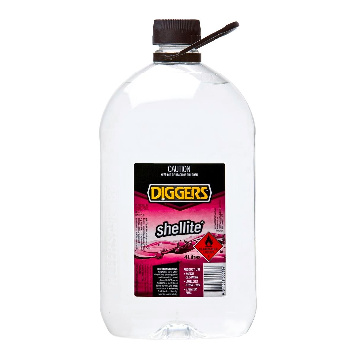 DIGGERS™ Shellite 4L Liquid Solvent Fast Evaporating Clean Fuel