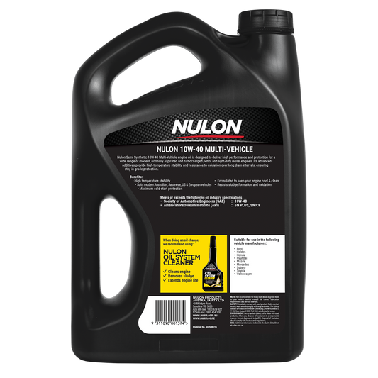 Nulon Semi Synthetic Engine Oil - 10W-40 - 5L - Multi Vehicle - High Performance – view 2