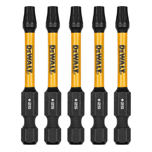 Dewalt Flextorq Screwdriver Bit 5 Pack - 57mm TX25 - Impact Resistant - Auzzistore