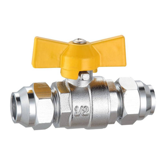Kinetic 15mm Chrome Gas Cock - Gas Control Valve - Durable & Corrosion Resistant - Auzzistore