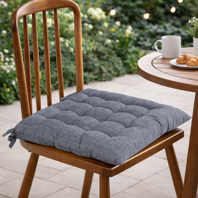 Mojo 44cm Grey Sachin Outdoor Chair Cushion - Universal Fit - UV & Water Resistant