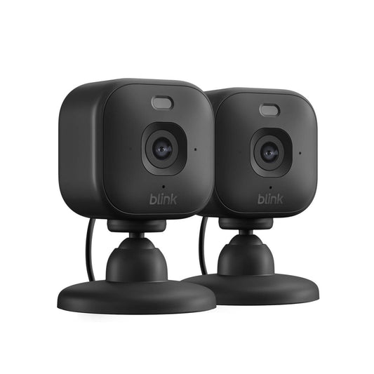 Blink Mini 2K Security Camera Black 2 Pack - 2K Video - Two-Way Audio - Indoor/Outdoor - Auzzistore