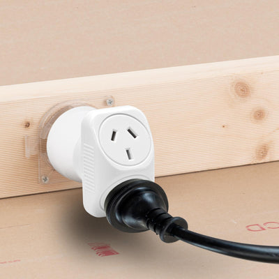 Click White Triangular Double Adaptor