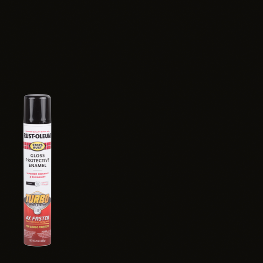 Rust Oleum Gloss Black Turbo Spray Paint 680g - 0.68L - Rust Protection – view 2 - Auzzistore