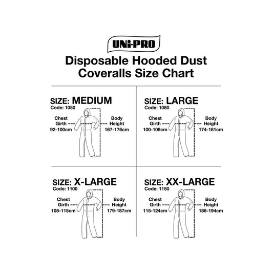 Uni Pro Medium Disposable Hooded Coveralls - White - 1 Pack – view 2