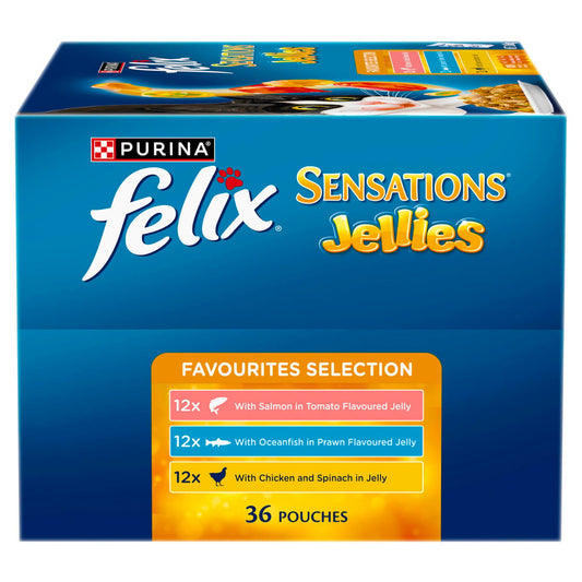 Felix Sensations Jellies Favourites Wet Cat Food 85g x 36 Pack - Complete Nutrition – view 2