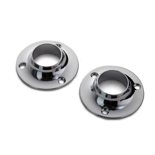 Sandleford 25mm Chrome Round Flange 2 Pack - Zinc Alloy - Chrome Plated - Auzzistore