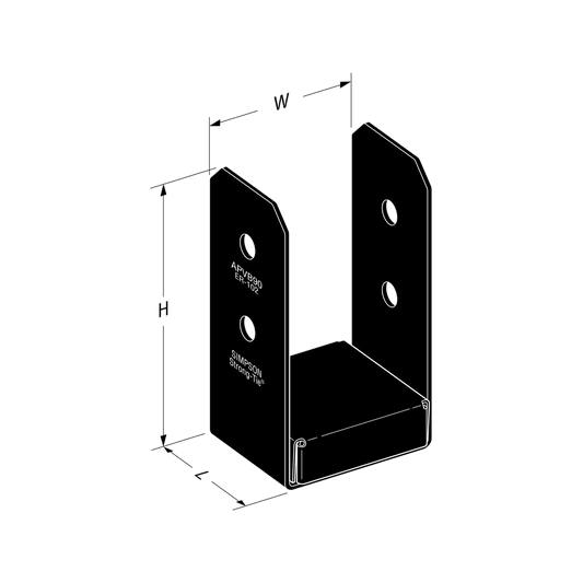 Simpson Strong Tie Post Base - 90 x 90mm - Black - 25mm Standoff Height – view 2 - Auzzistore