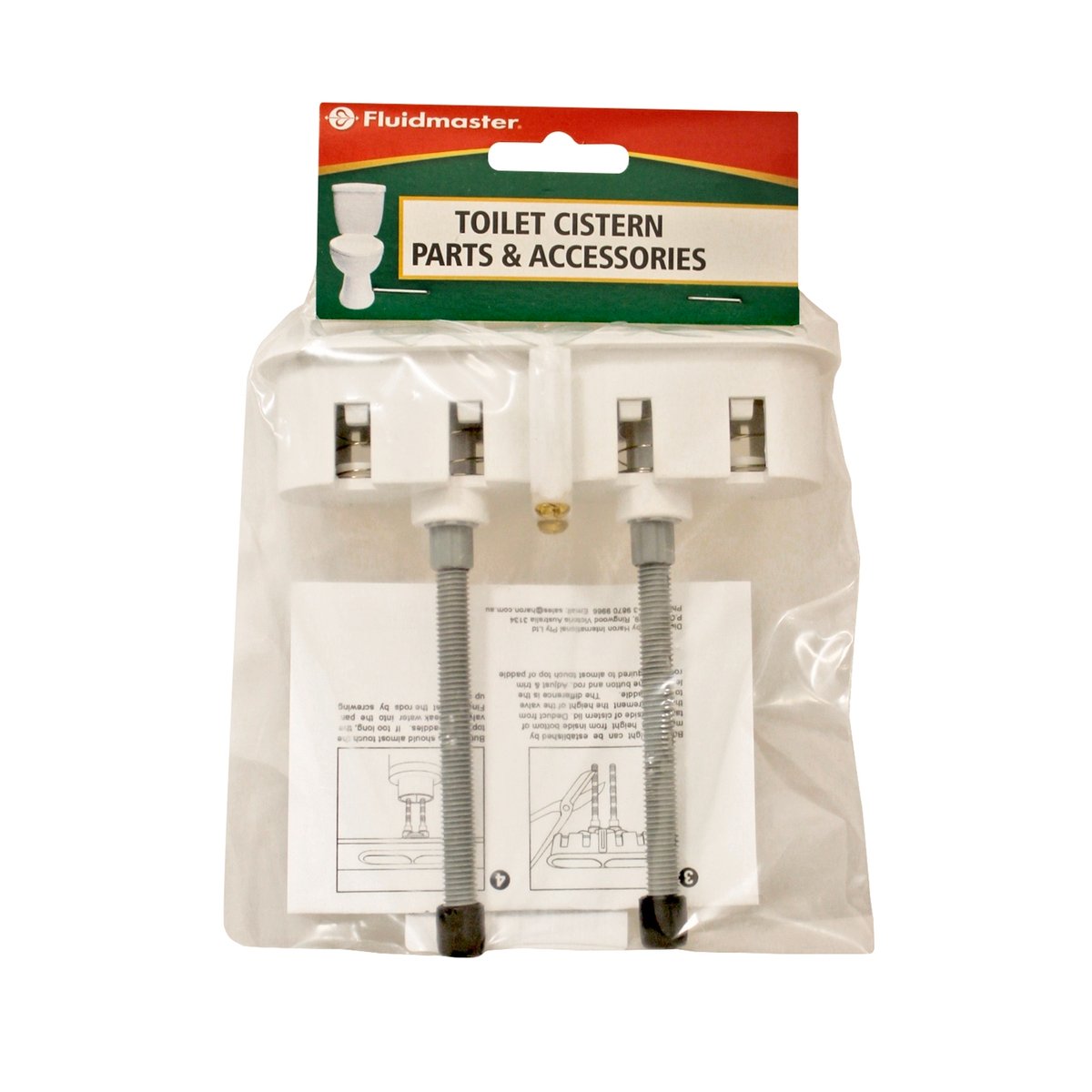 Fluidmaster Dual Flush Cistern Button - 124mm x 30mm - Plastic - White