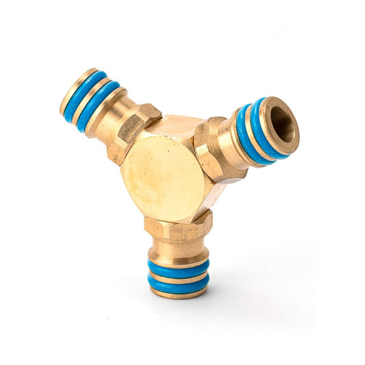 Holman 12mm Brass 3 Way Coupling Hose Fitting Durable Solution - Auzzistore