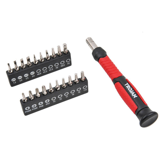 Trojan 20 Piece Precision Screwdriver Set - 75mm x 150mm - Versatile Bits – view 2 - Auzzistore