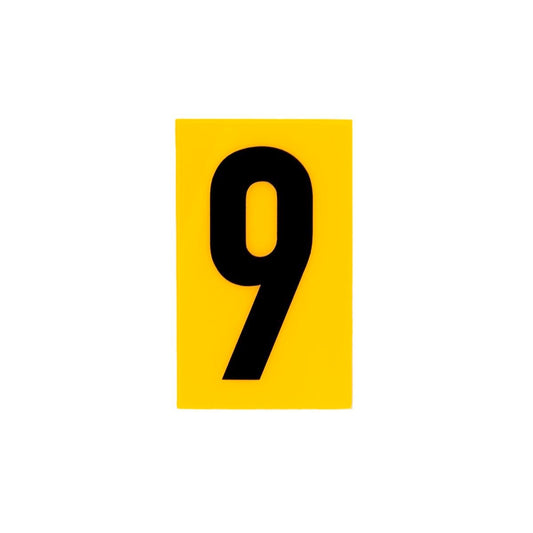 Sandleford 60mm Yellow Self Adhesive House Number 9 - Durable Polycarbonate - Auzzistore